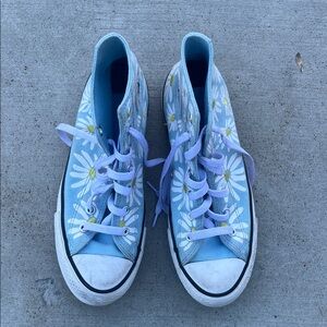 Converse Light Blue Floral Kids High-Tops